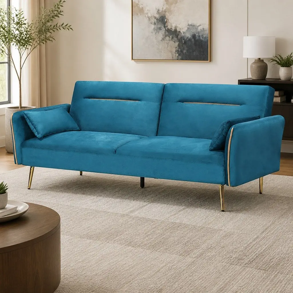 3-Seater Convertible Sofa Bed with Adjustable Backrest