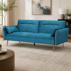 Durable 3-Seater Convertible Sofa Bed with Adjustable Backrest