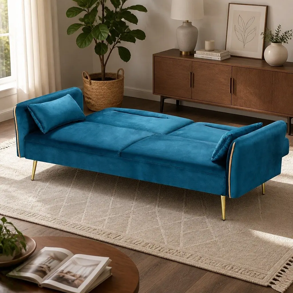3-Seater Convertible Sofa Bed with Adjustable Backrest
