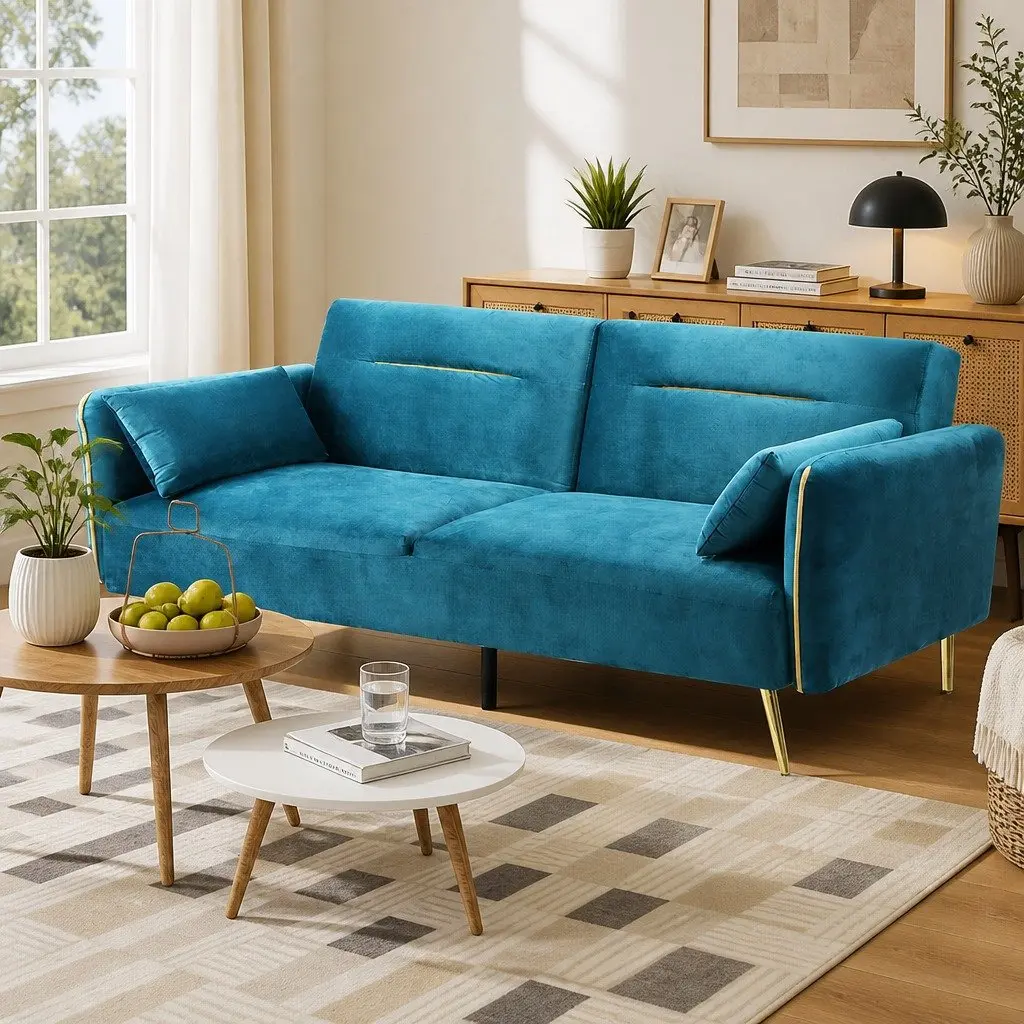 3-Seater Convertible Sofa Bed with Adjustable Backrest