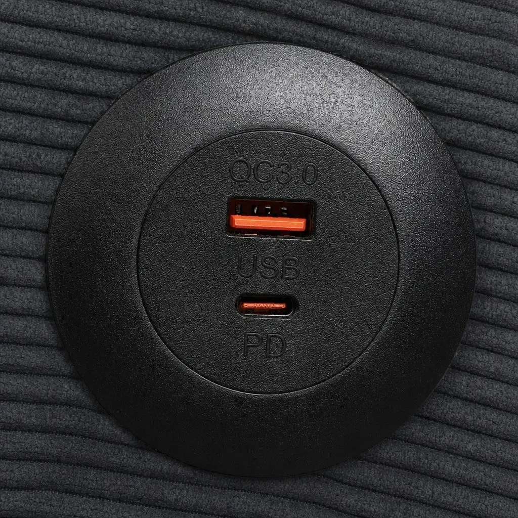 Convertible Sofa Bed with USB Charging Grey
