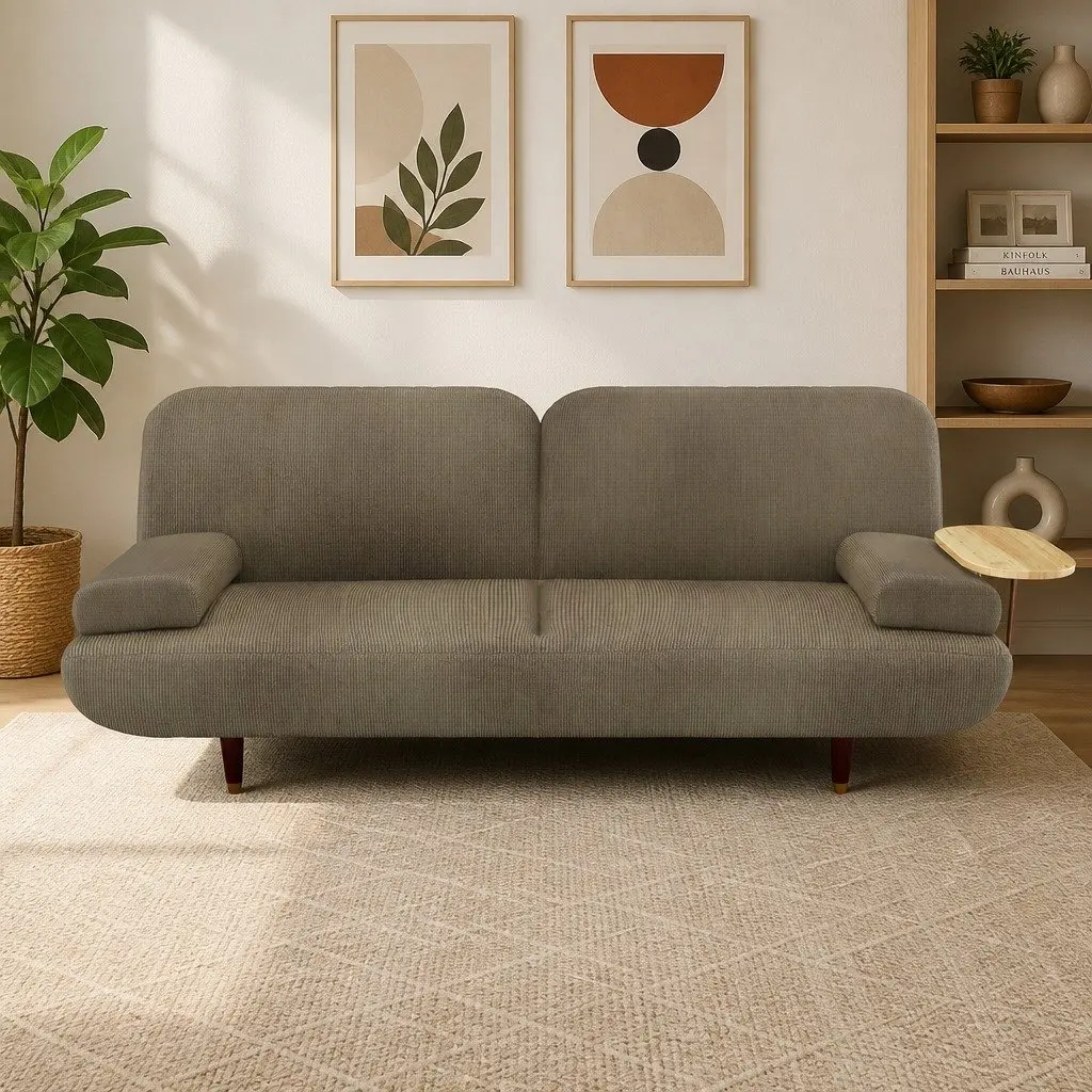 Adjustable Backrest Sofa Bed with USB Ports and Side Table