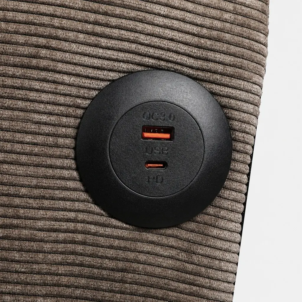 Adjustable Backrest Sofa Bed with USB Ports and Side Table