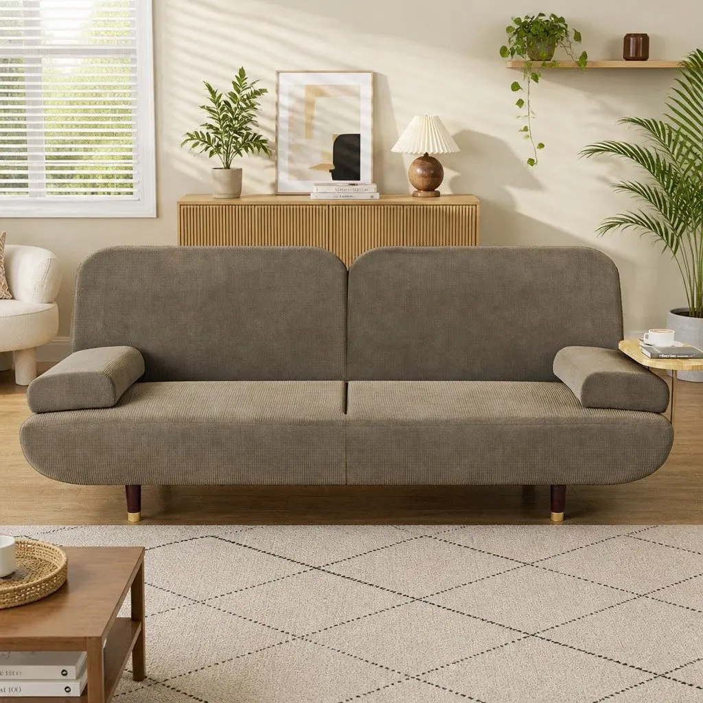 Adjustable Backrest Sofa Bed with USB Ports and Side Table