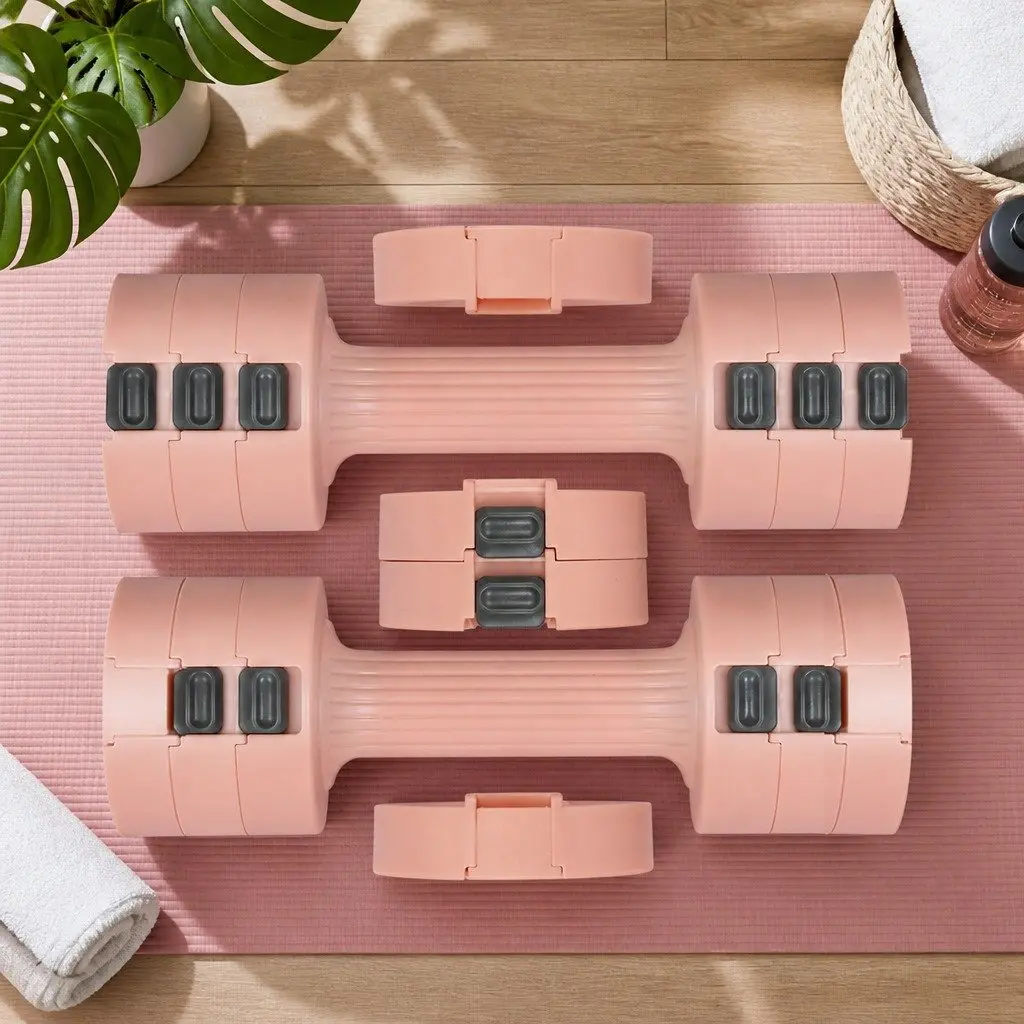 Adjustable Dumbbells Set 1kg to 5kg Pink