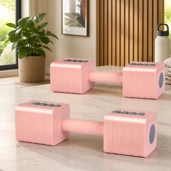 Premium Adjustable Dumbbell Set 2x5kg Pink for Home Use