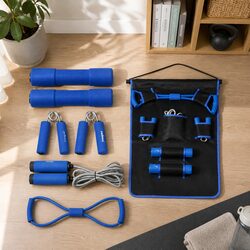 Resistance Bands Set 7 in 1 Figure Eight Jump Rope Hand Gripper Dumbbells