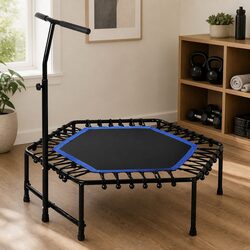 Durable 48-Inch Mini Trampoline for Adults with Adjustable Handlebar