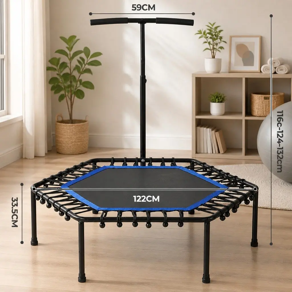 48-Inch Mini Trampoline for Adults with Adjustable Handlebar