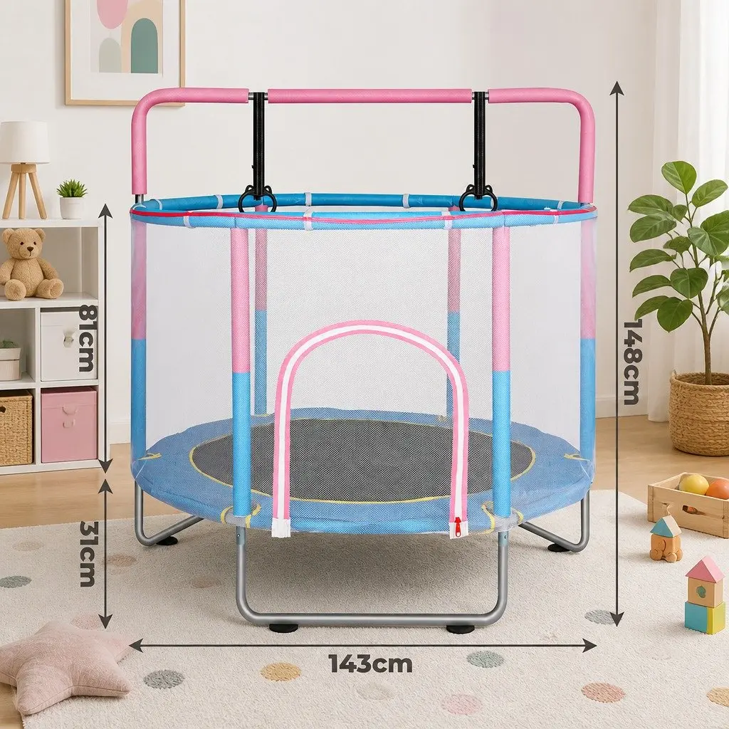 Kids Trampoline Rebounder Steel 55 Inch Pink