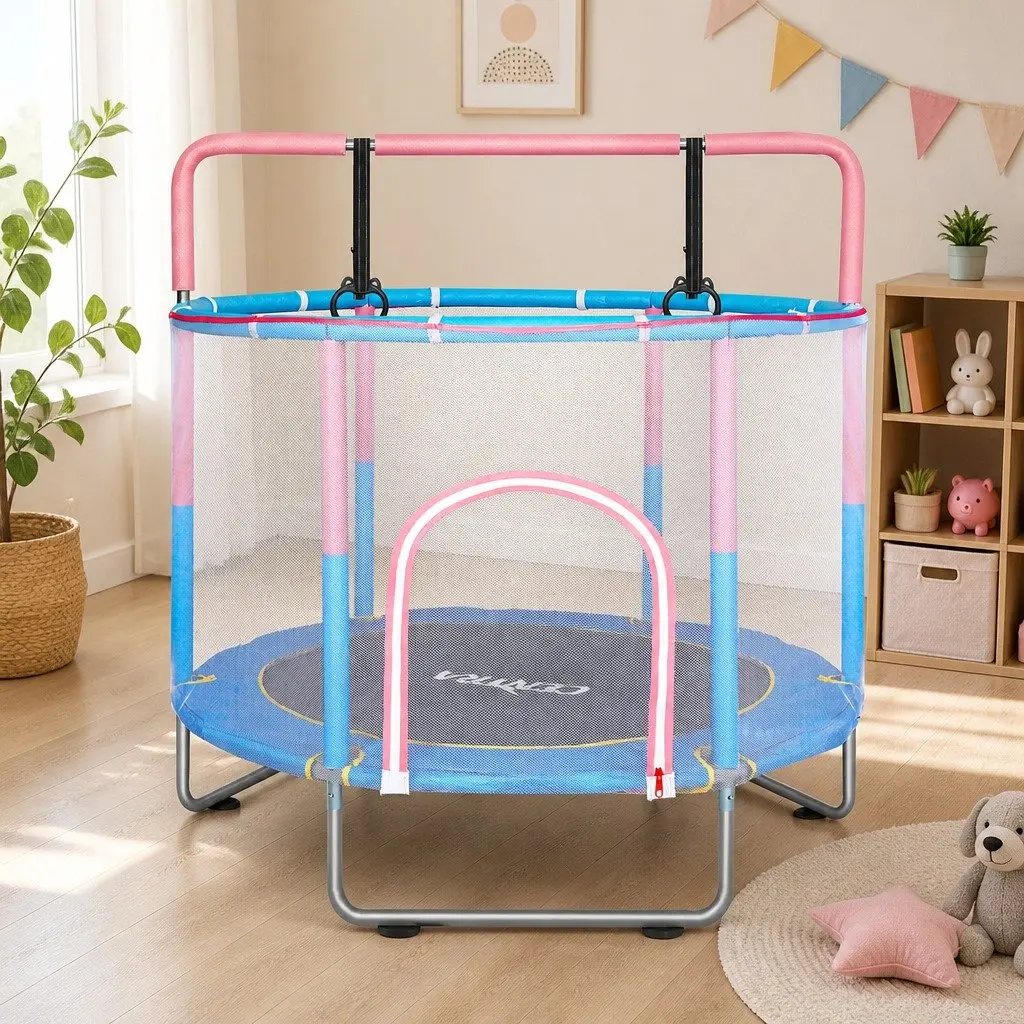 Kids Trampoline Rebounder Steel 55 Inch Pink