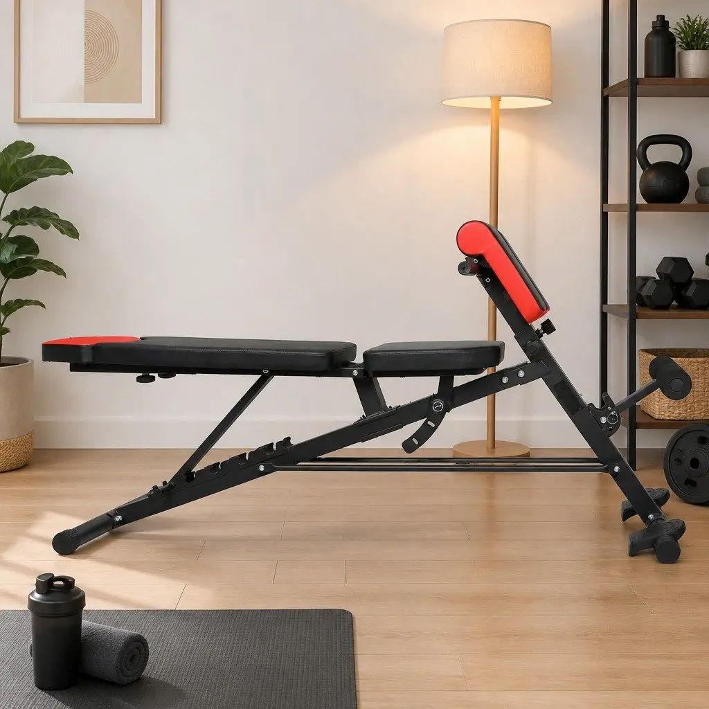 Adjustable Weight Bench Steel 163cm x 50cm Black and Red