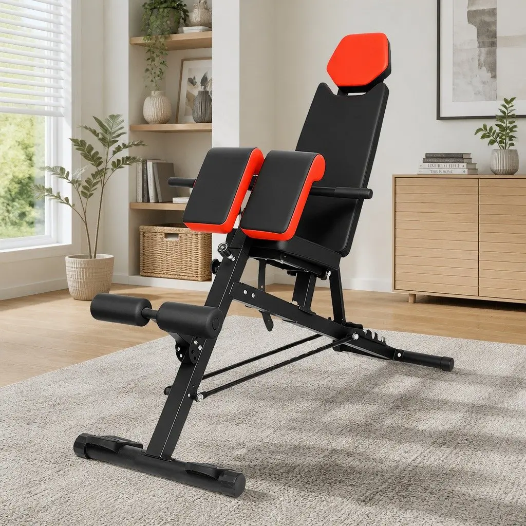 Adjustable Weight Bench Steel 163cm x 50cm Black and Red
