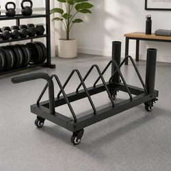Premium Horizontal Bumper Plate Rack with Wheels