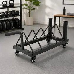Premium Horizontal Bumper Plate Rack with Wheels