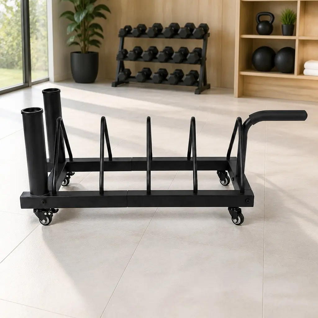 Horizontal Bumper Plate Rack with Wheels