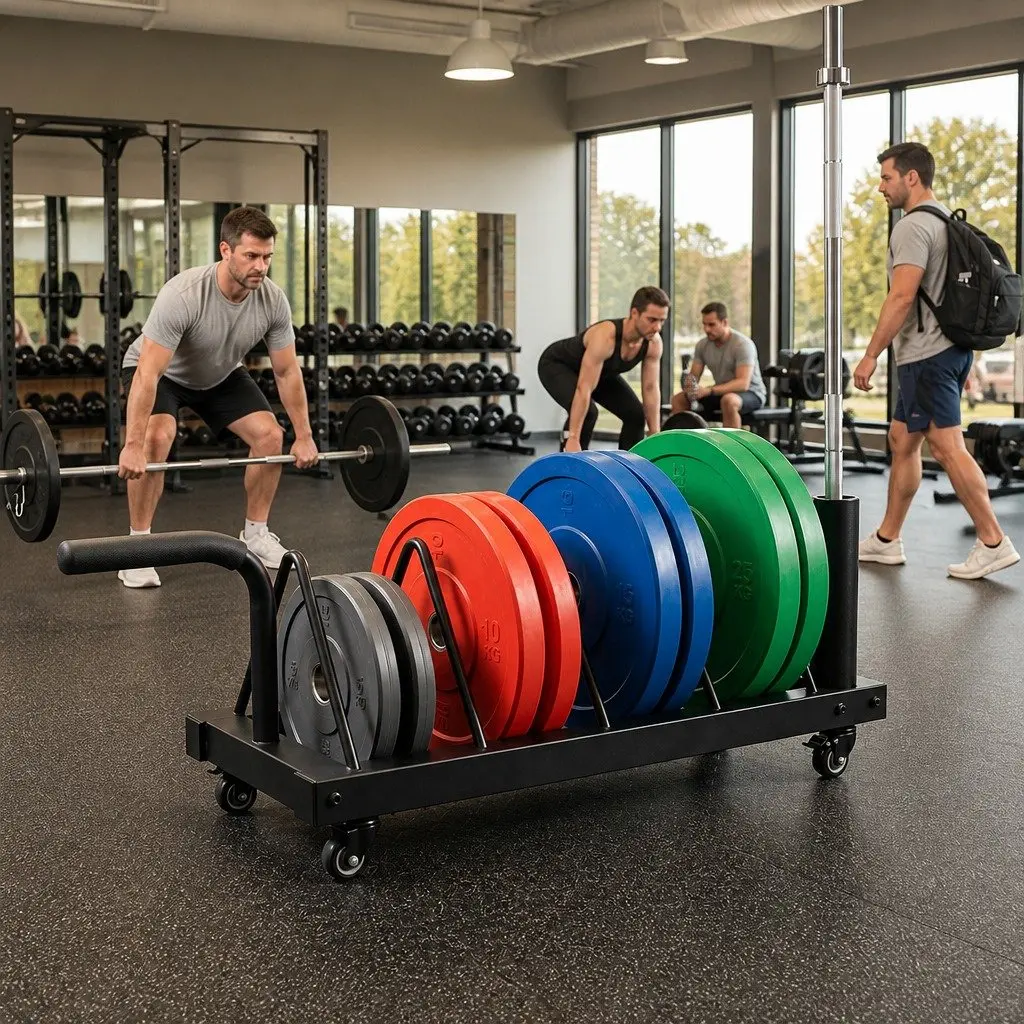 Horizontal Bumper Plate Rack with Wheels