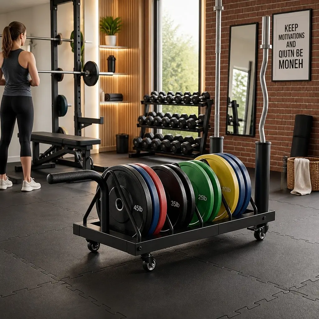 Horizontal Bumper Plate Rack with Wheels