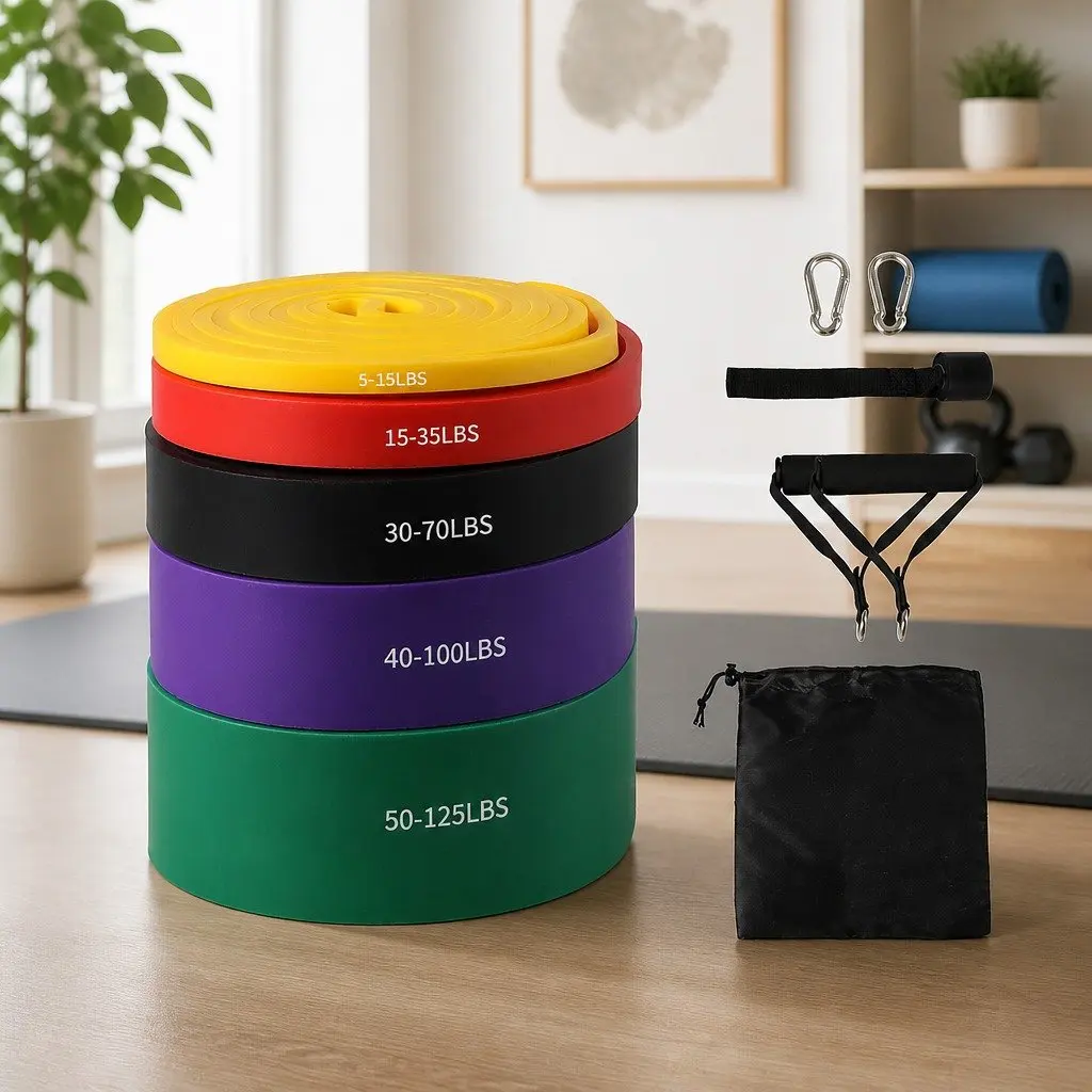 Heavy Duty Resistance Bands Set of 5 for Training & Yoga
