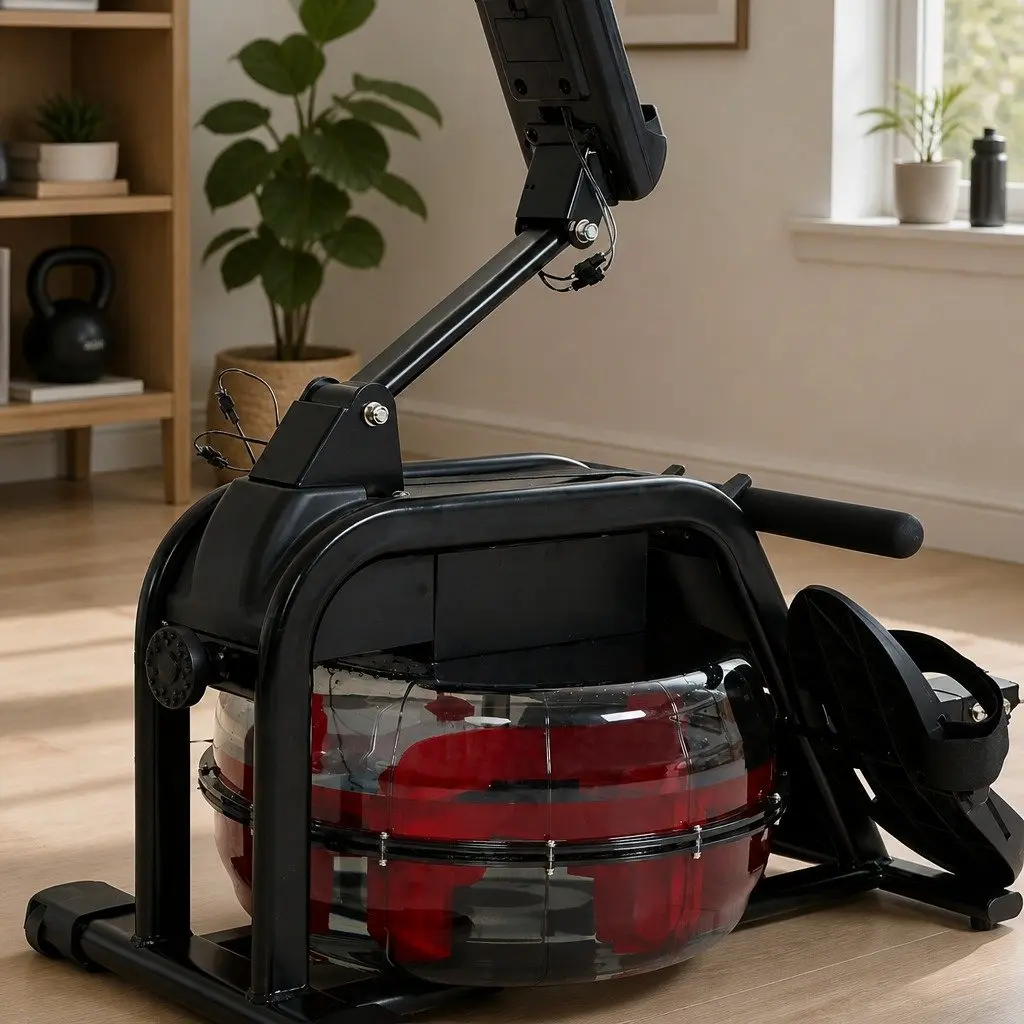 Water Rowing Machine Steel 170cm x 52cm x 75cm Black Red