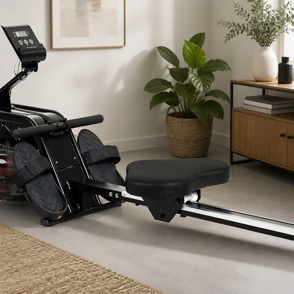 Water Rowing Machine Steel 170cm x 52cm x 75cm Black Red