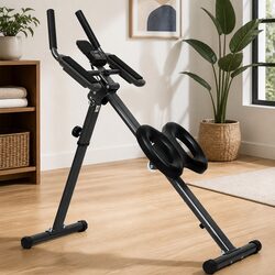 Foldable Ab Machine with LED Display Adjustable Height Incline Abdominal Workout