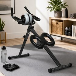 Versatile 2-In-1 Ab Roller & Crunch Trainer with Mat