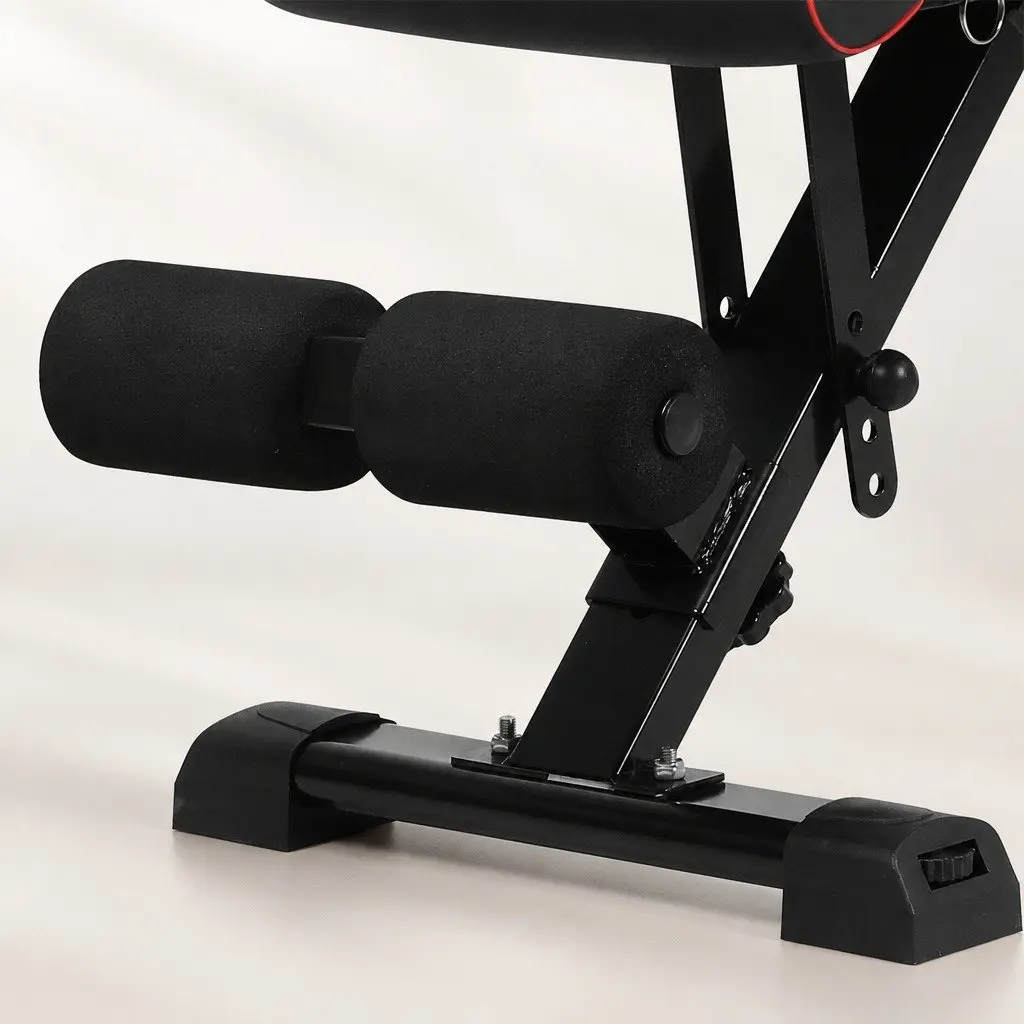 Adjustable Weight Bench Steel Frame PU Leather Black or Red Foldable Home Gym Workout