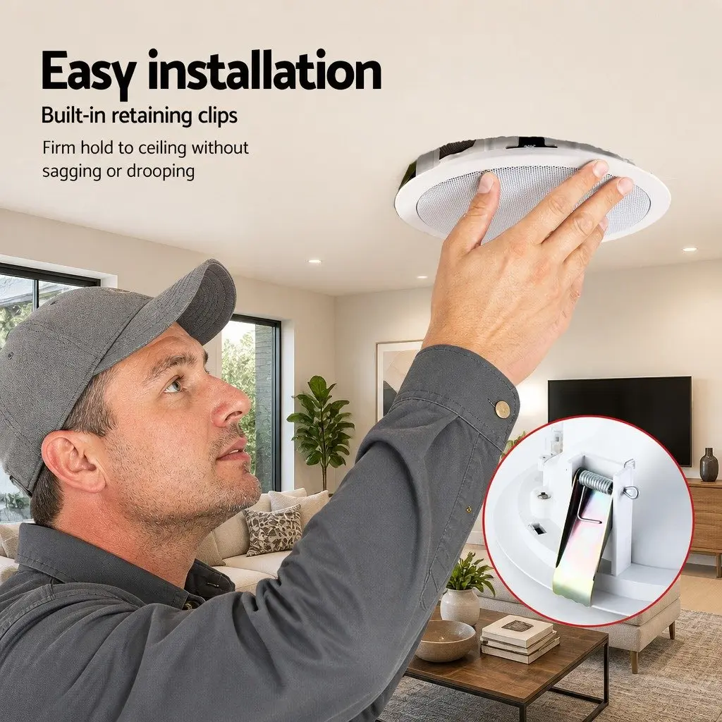 6 Inch Ceiling Speakers ABS White 4pcs