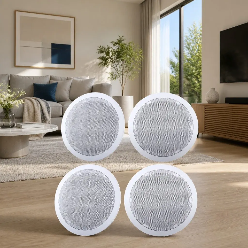 6 Inch Ceiling Speakers ABS White 4pcs