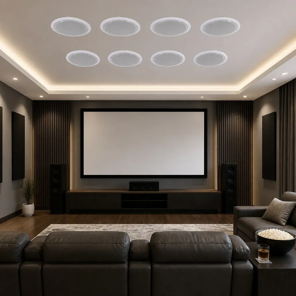 6 Inch Ceiling Speaker System White 8pcs Pack