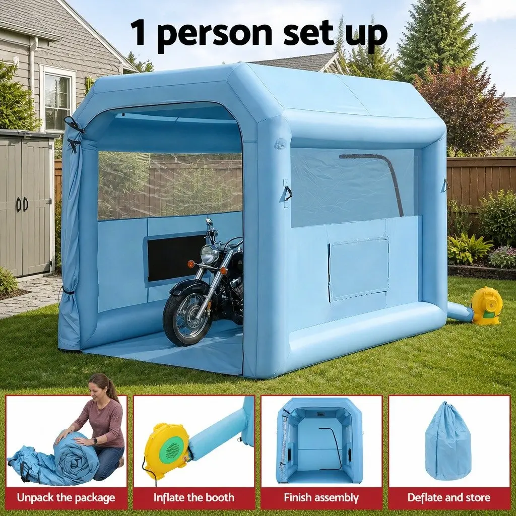 Inflatable Paint Booth Oxford Fabric PVC 2.5x2.5x3M Blue