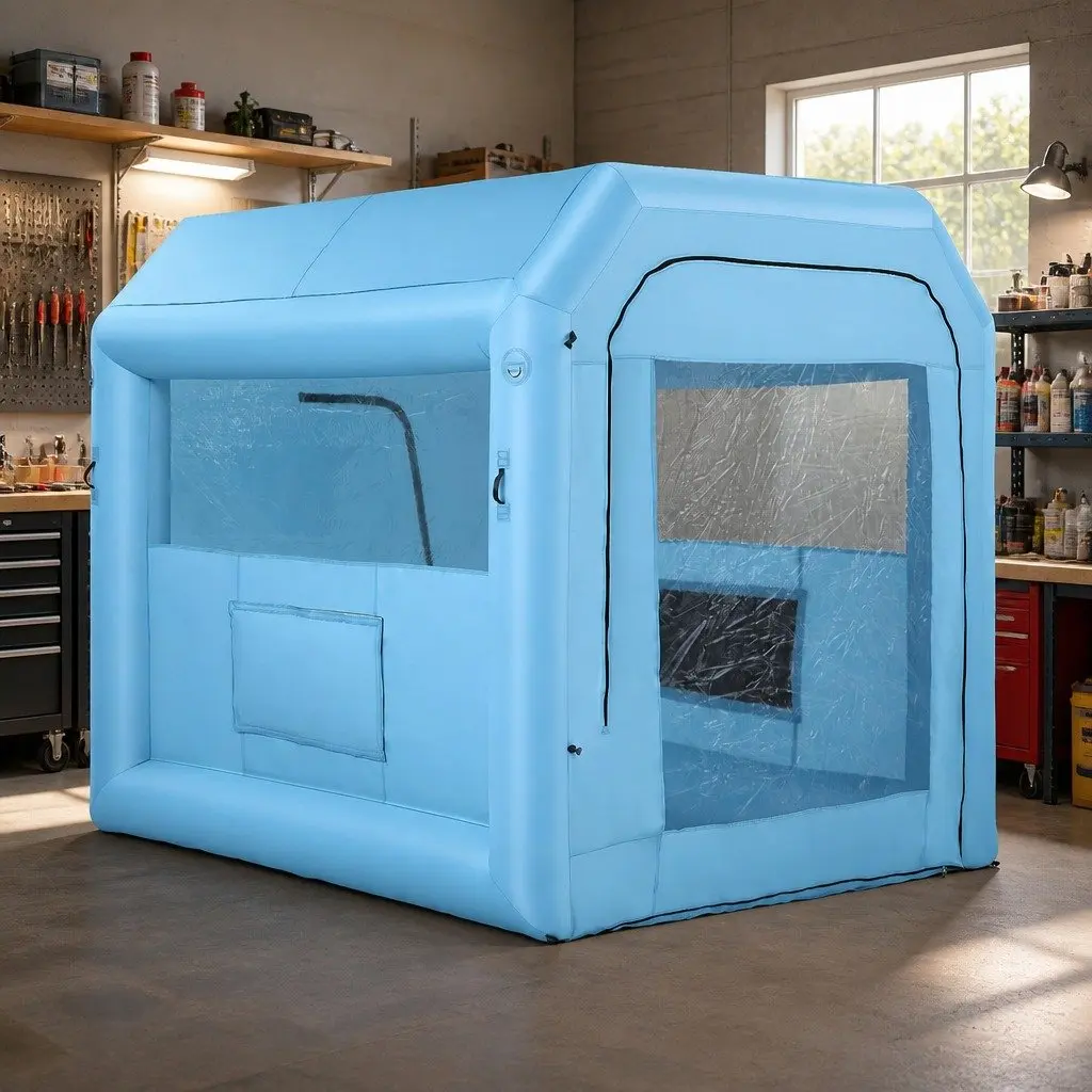 Inflatable Paint Booth Oxford Fabric PVC 2.5x2.5x3M Blue