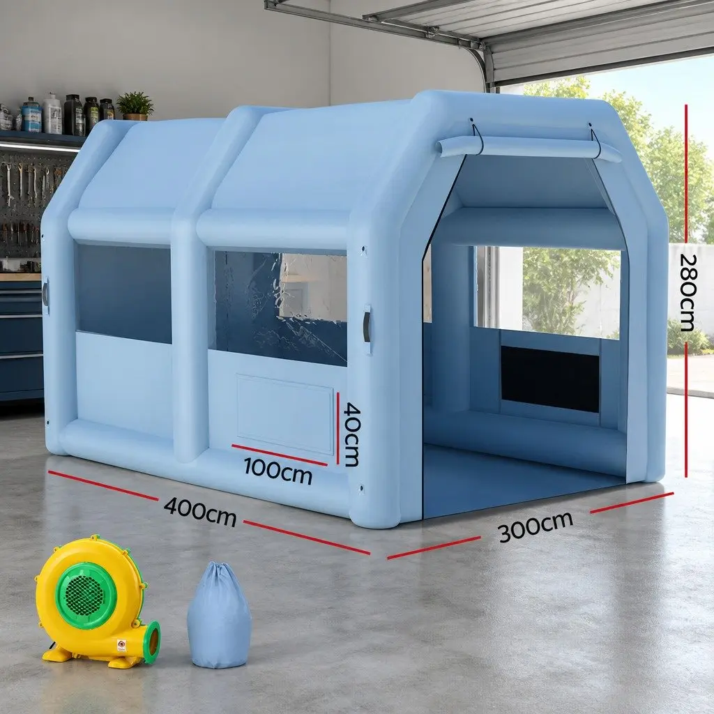 Inflatable Spray Paint Booth 4x3m 201D Oxford Fabric Blue