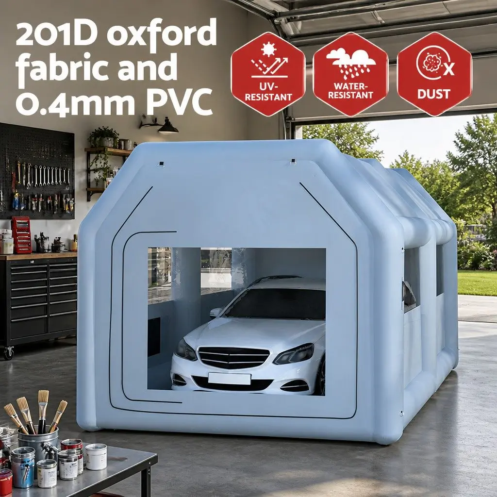 Inflatable Spray Paint Booth 4x3m 201D Oxford Fabric Blue