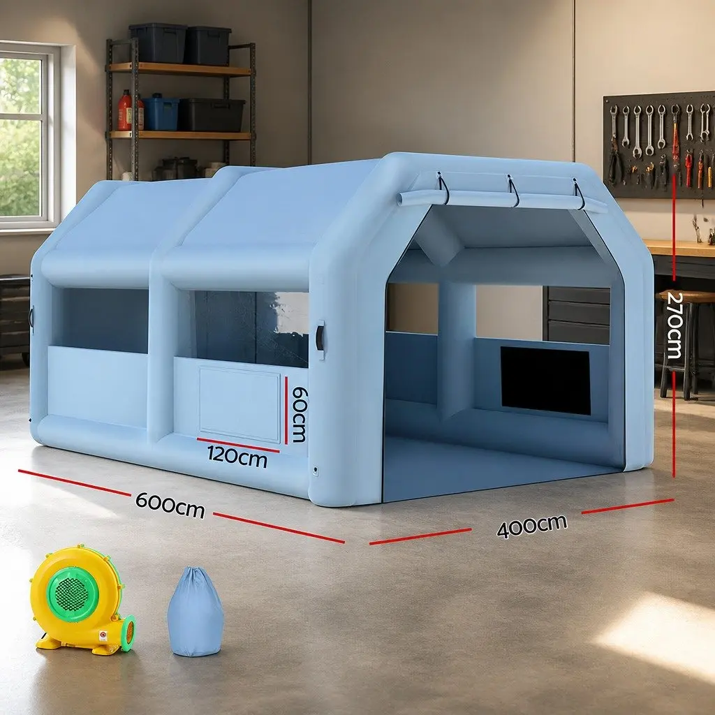 Inflatable Spray Paint Booth 201D Oxford Fabric 6x4m Blue