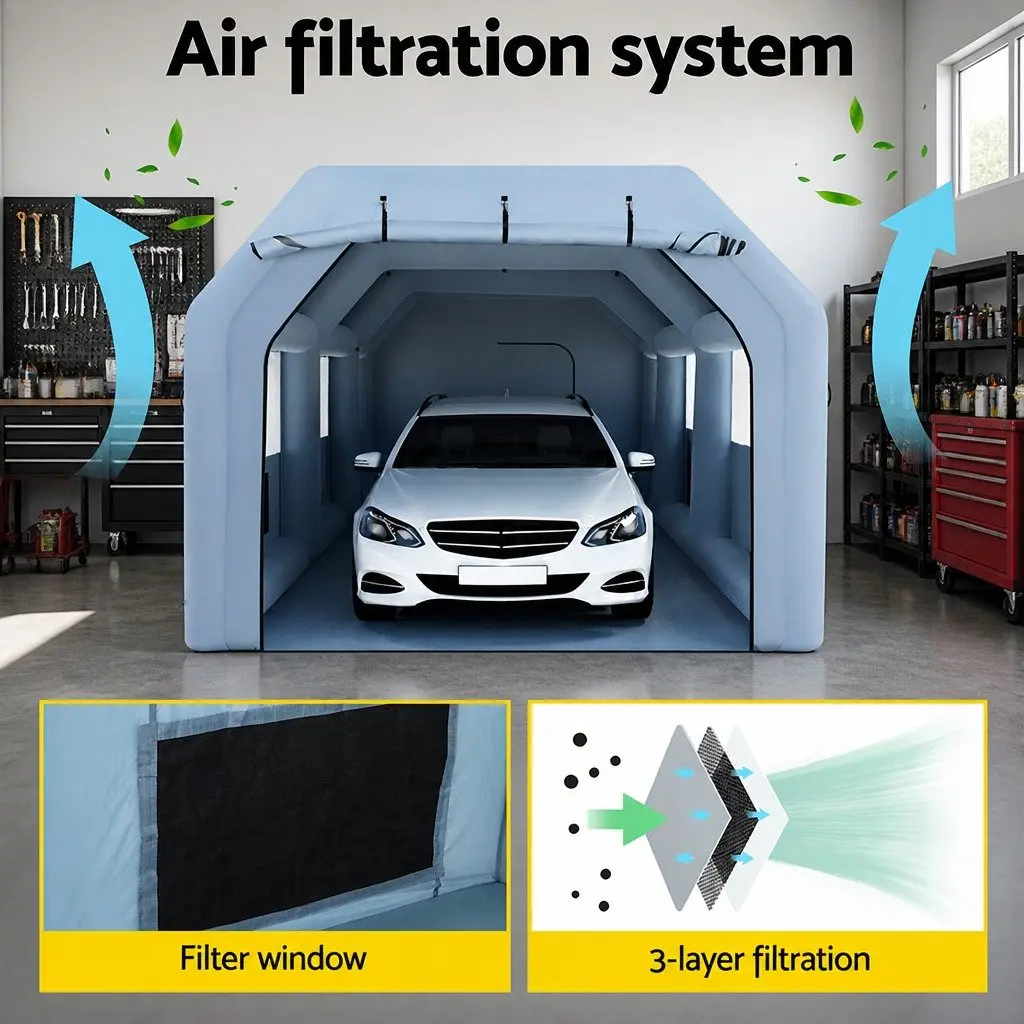 Inflatable Spray Paint Booth 8.5x4.6m with Filters