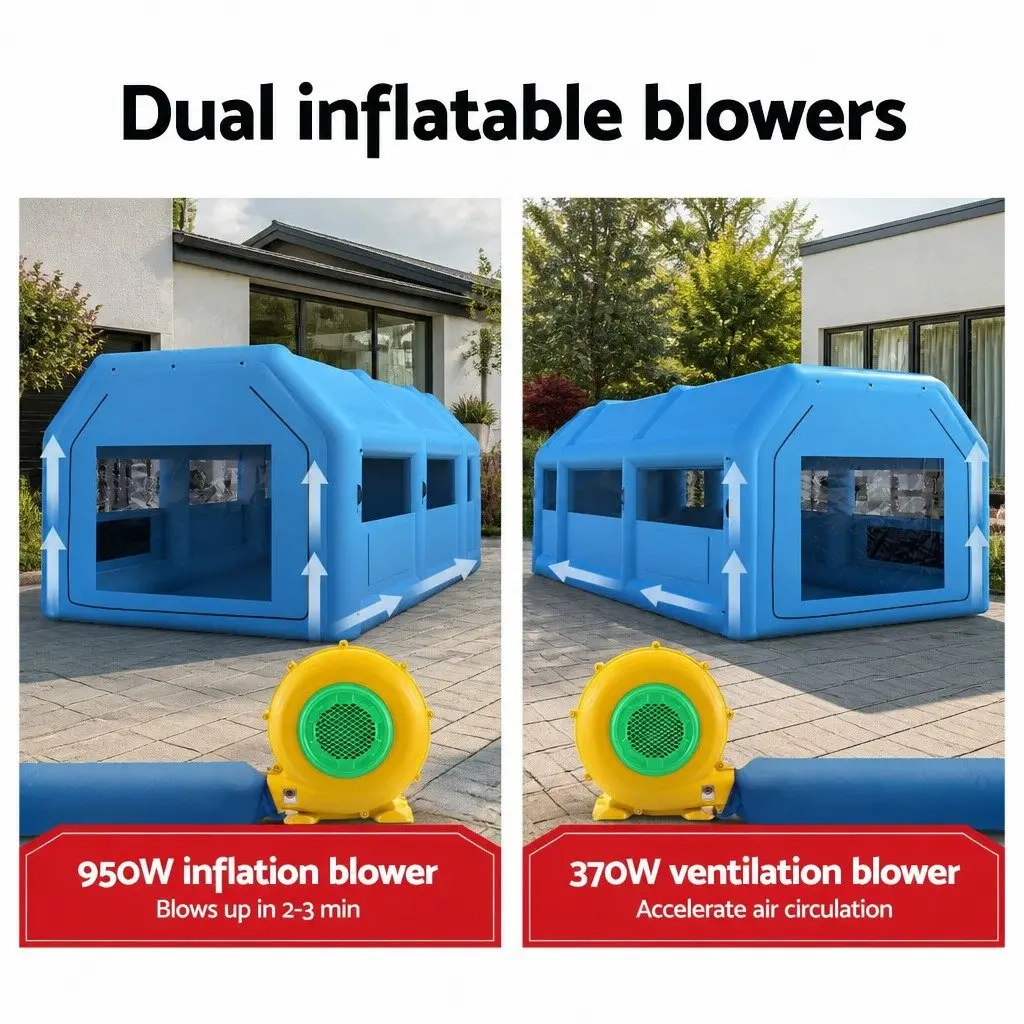 Inflatable Paint Booth 201D Oxford Cloth 8.5x4.8m Navy Blue