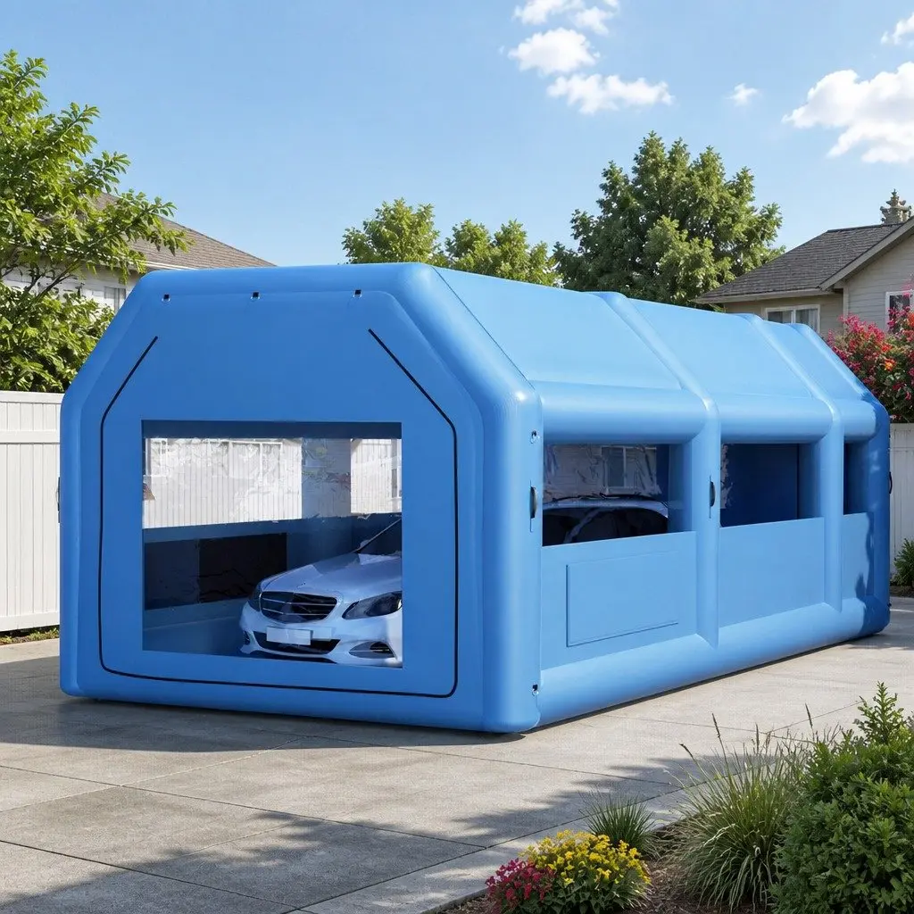 Inflatable Paint Booth 201D Oxford Cloth 8.5x4.8m Navy Blue