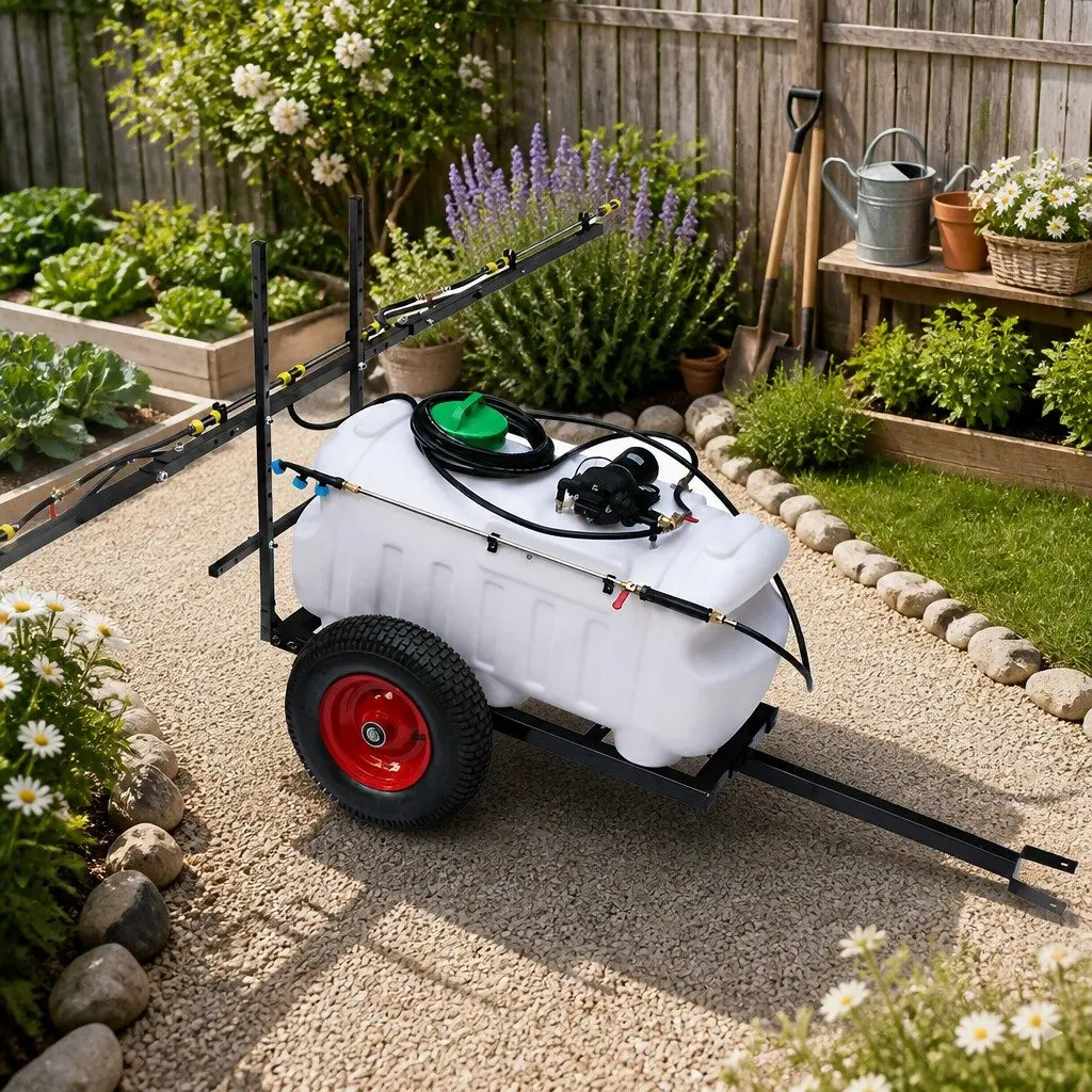 Weed Sprayer 100L Tank Trailer 3M Boom White