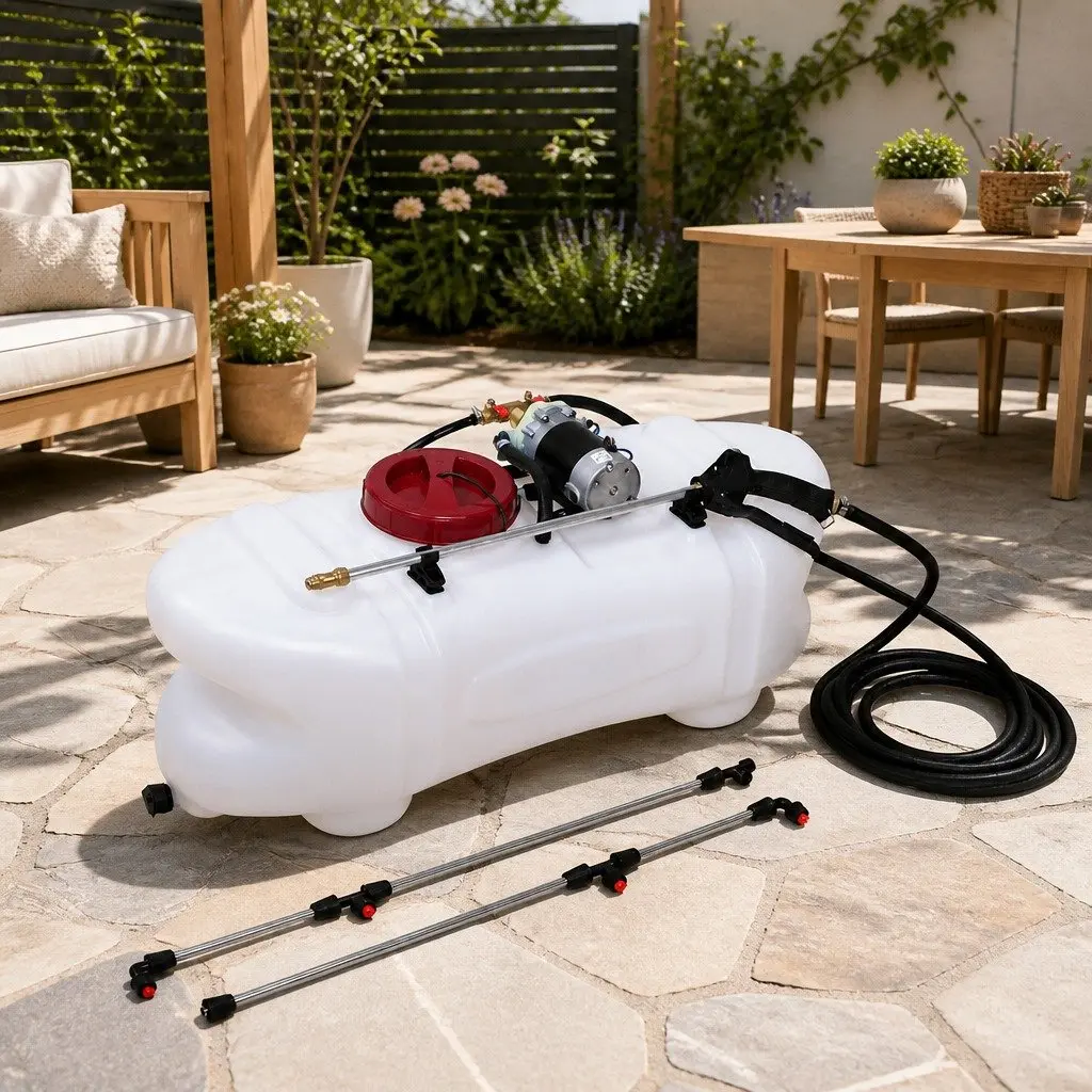100L Spray Tank Self-Priming Pump 1.5M Boom Black ATV Mounted Garden Sprayer