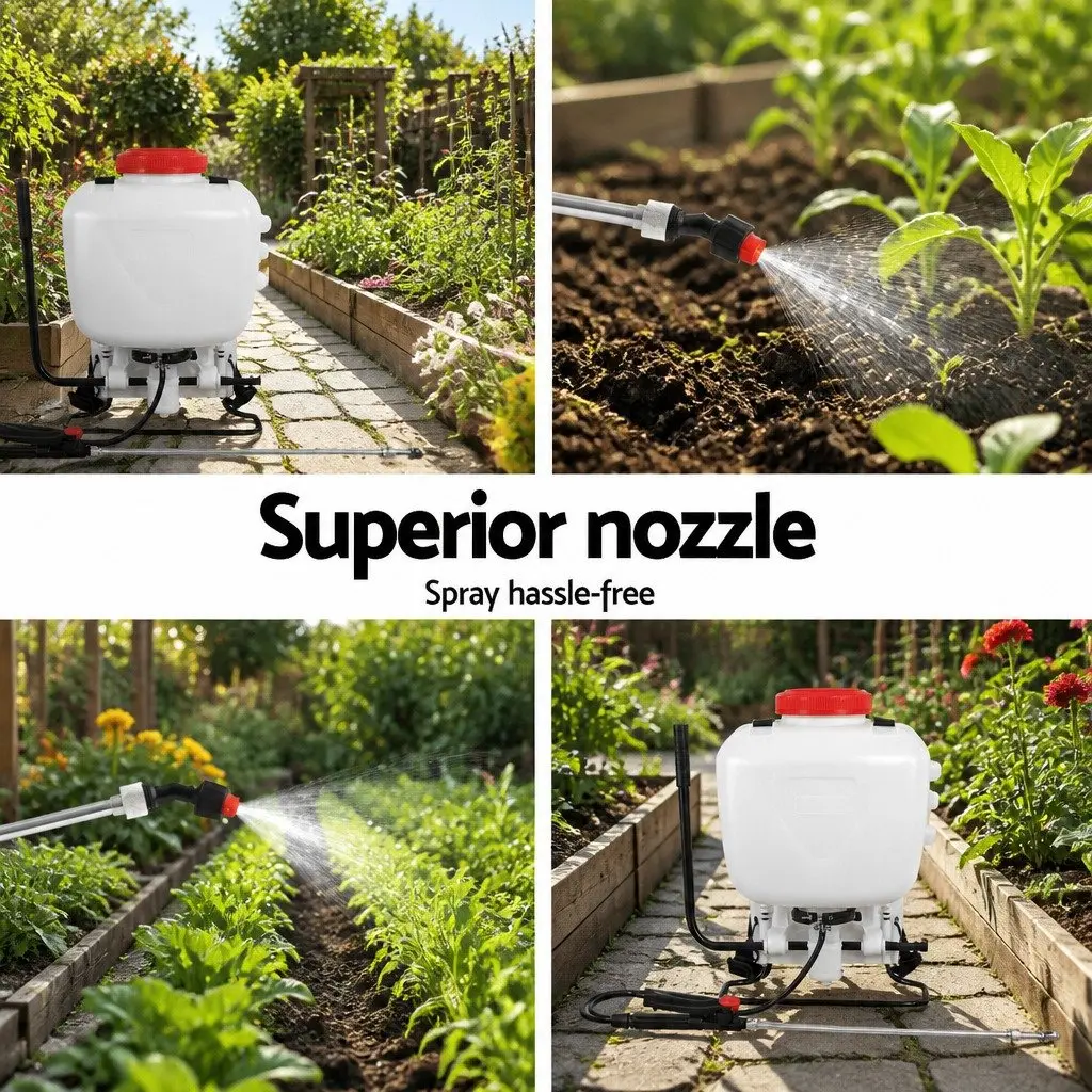 Backpack Sprayer Stainless Steel 15L White and Red