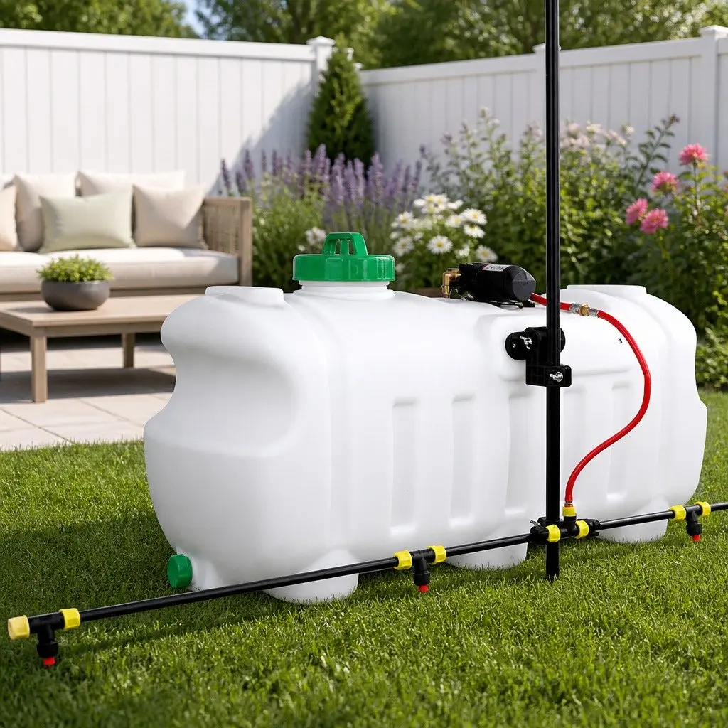 Weed Sprayer 100L Tank 12V Adjustable Boom Nozzle Garden Tool White