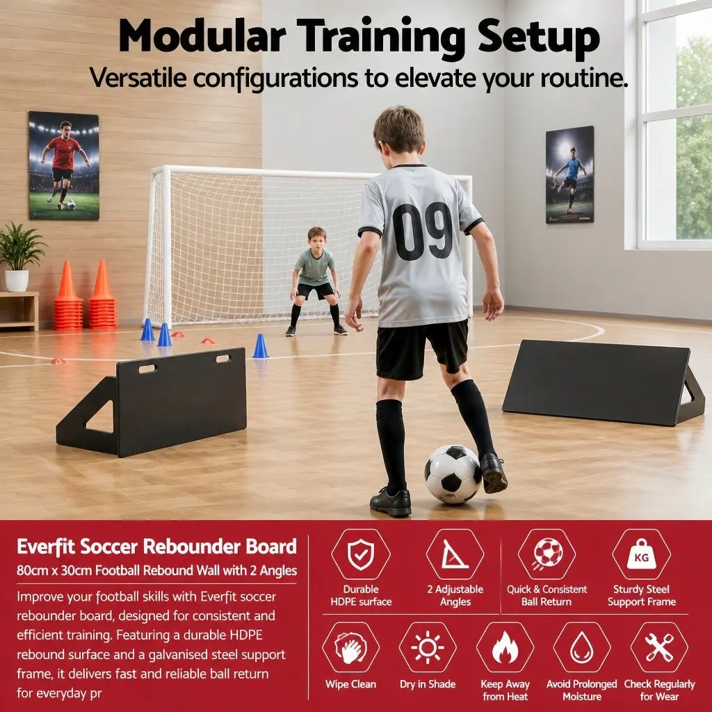 Soccer Rebounder Board HDPE 80cm x 30cm Black