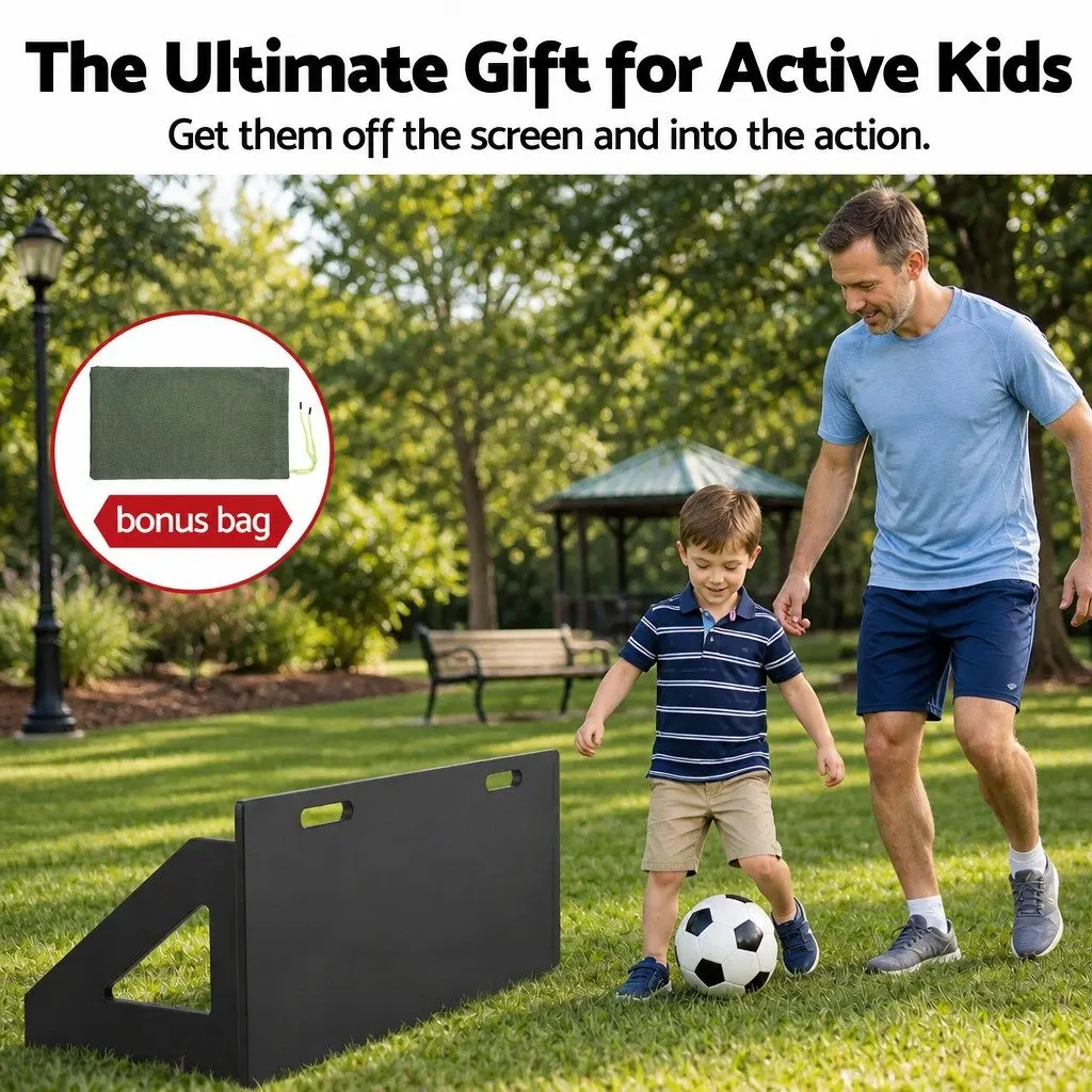 Soccer Rebounder Board HDPE 80cm x 30cm Black