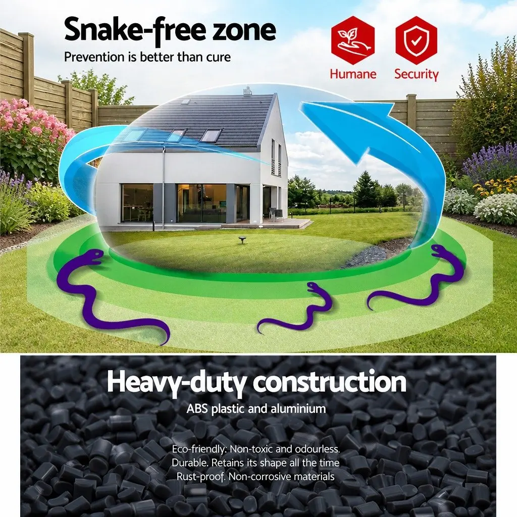 Solar LED Snake Repeller Set 12 Pack Garden Yard Pest Deterrent Ultrasonic