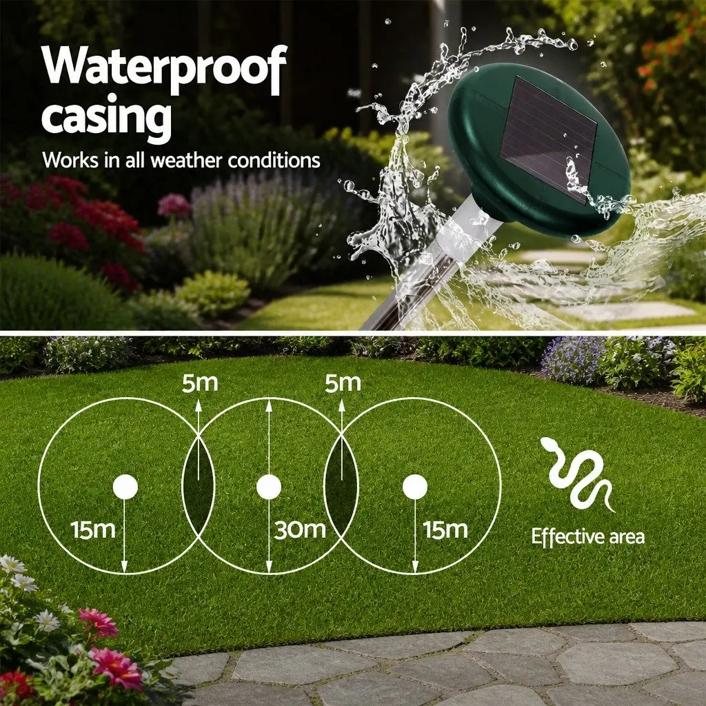 Solar Snake Repeller Heavy Duty ABS Plastic Green 8 Piece