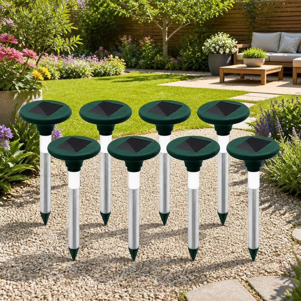 Solar Snake Repeller Heavy Duty ABS Plastic Green 8 Piece