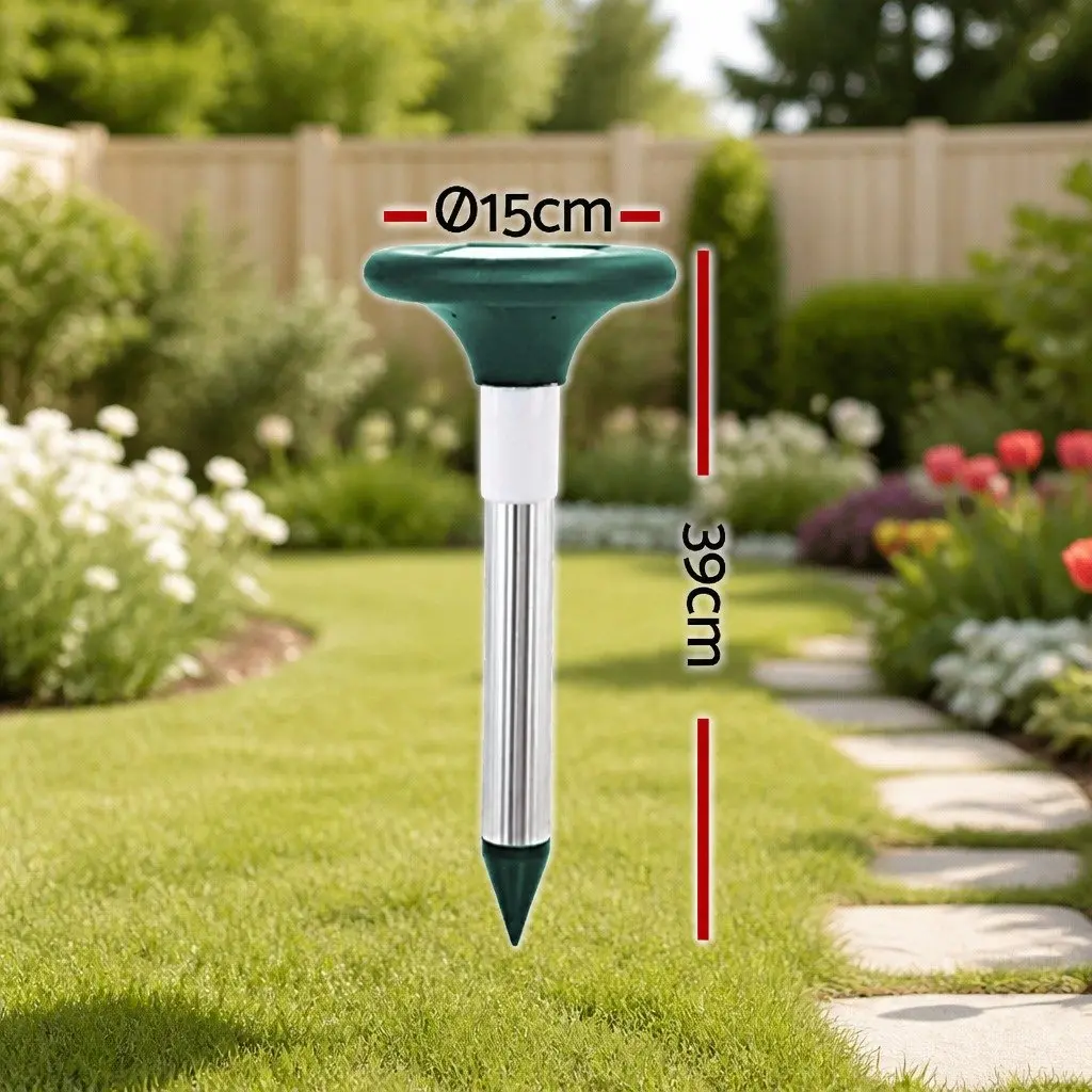 4X Solar LED Snake Repeller Ultrasonic Pest Rodent Deterrent Garden Yard Farm