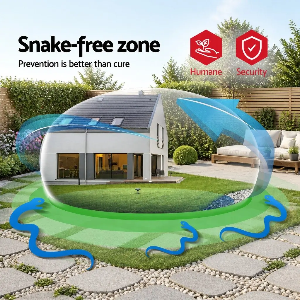 4X Solar LED Snake Repeller Ultrasonic Pest Rodent Deterrent Garden Yard Farm